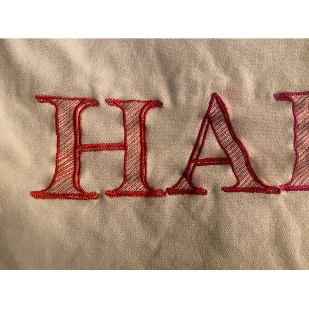 Accent Decorative Pillowcase “Happy” Spell out Fun, Colorful 19 X 14